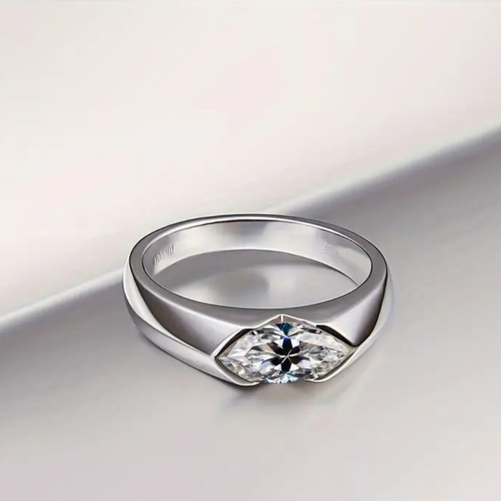 Moissanite Silver Ring